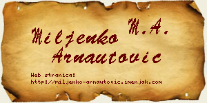 Miljenko Arnautović vizit kartica